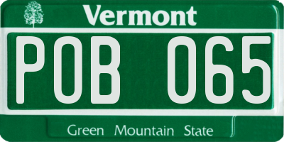 VT license plate POB065