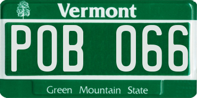VT license plate POB066