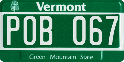 VT license plate POB067
