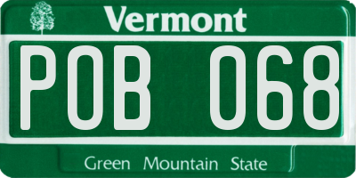 VT license plate POB068