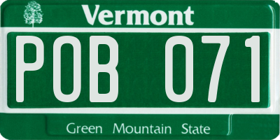 VT license plate POB071