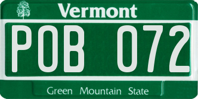 VT license plate POB072