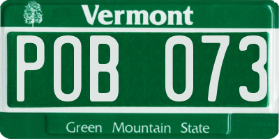 VT license plate POB073