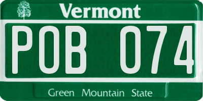VT license plate POB074