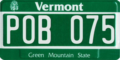 VT license plate POB075