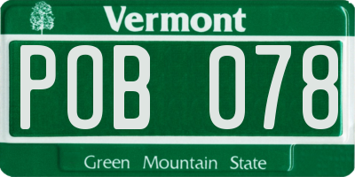 VT license plate POB078
