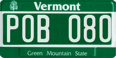 VT license plate POB080