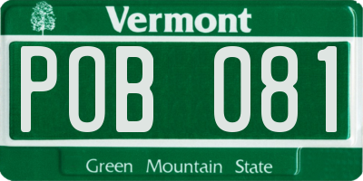 VT license plate POB081