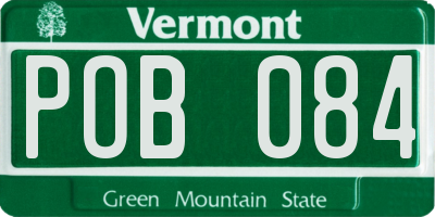 VT license plate POB084