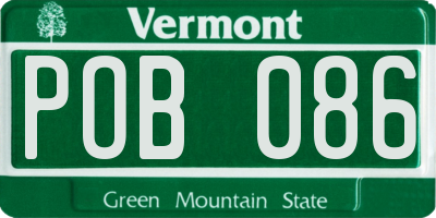 VT license plate POB086