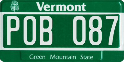 VT license plate POB087