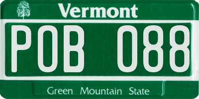 VT license plate POB088