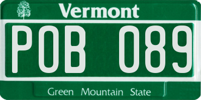 VT license plate POB089