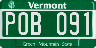 VT license plate POB091