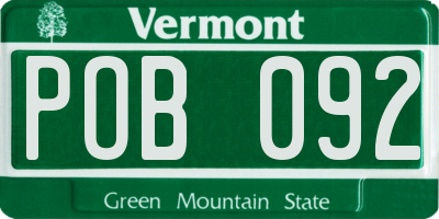 VT license plate POB092
