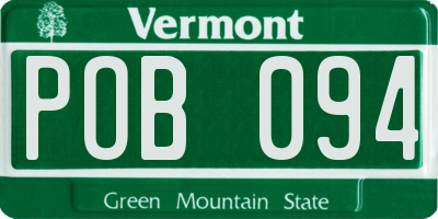 VT license plate POB094