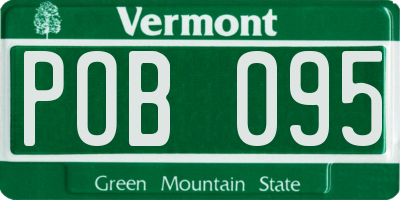 VT license plate POB095