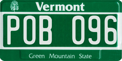 VT license plate POB096
