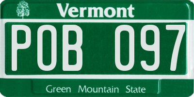VT license plate POB097