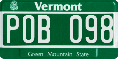 VT license plate POB098