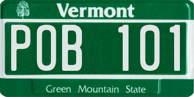 VT license plate POB101