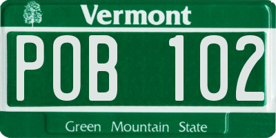 VT license plate POB102