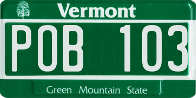 VT license plate POB103