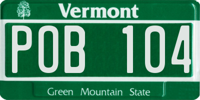 VT license plate POB104