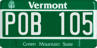 VT license plate POB105