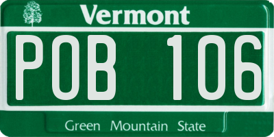 VT license plate POB106