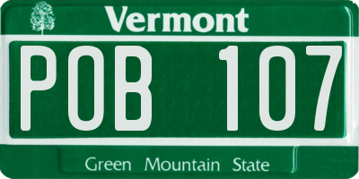 VT license plate POB107