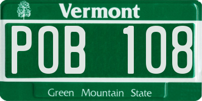 VT license plate POB108