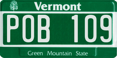 VT license plate POB109