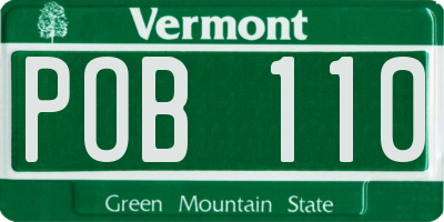 VT license plate POB110