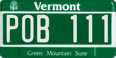 VT license plate POB111