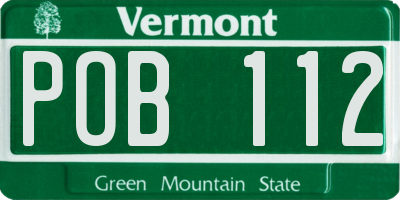 VT license plate POB112