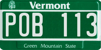 VT license plate POB113