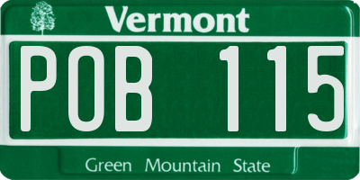 VT license plate POB115