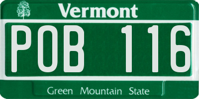 VT license plate POB116