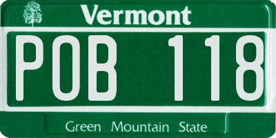 VT license plate POB118