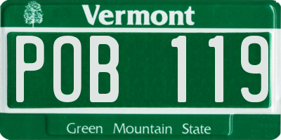 VT license plate POB119