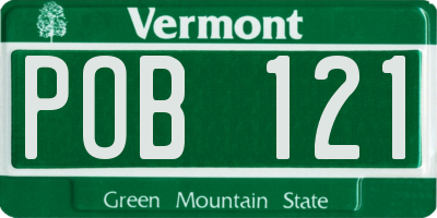 VT license plate POB121
