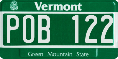 VT license plate POB122