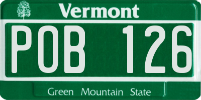 VT license plate POB126