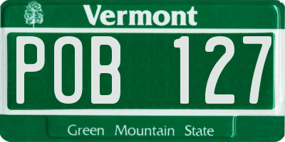 VT license plate POB127