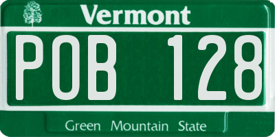 VT license plate POB128
