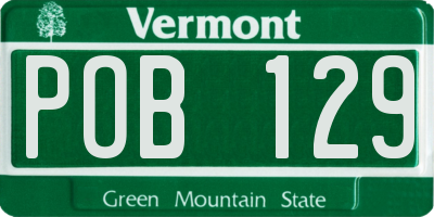VT license plate POB129