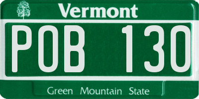 VT license plate POB130