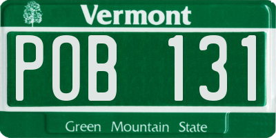 VT license plate POB131