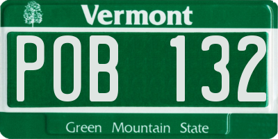 VT license plate POB132
